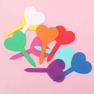 Thẻ tag trái tim ghi tên ươm cây 5 cái loại dày